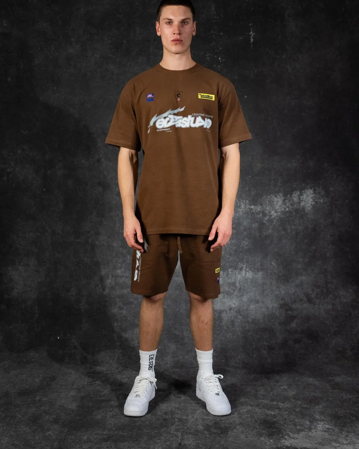 Ere Studios Midnight Trackie Short Set Braun 2