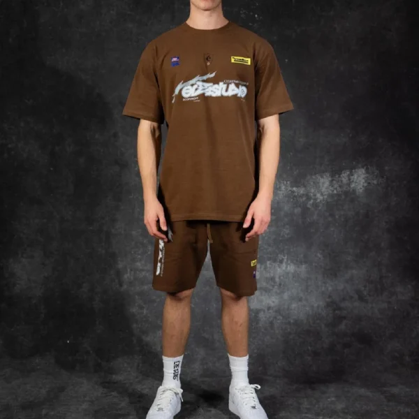 Ere Studios Midnight Trackie T Shirt Braun 2